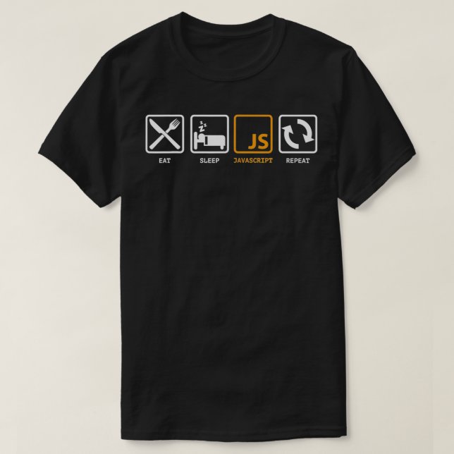JS Repeat Gift för Javascript Developer T Shirt (Design framsida)