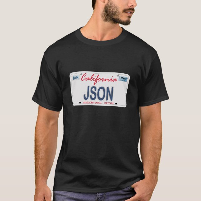 JSON-registreringsskylt T Shirt (Framsida)
