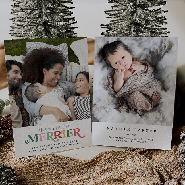 Ju färgare desto mer blir meddelandet om Merrier B Julkort (Skapare uppladdad)