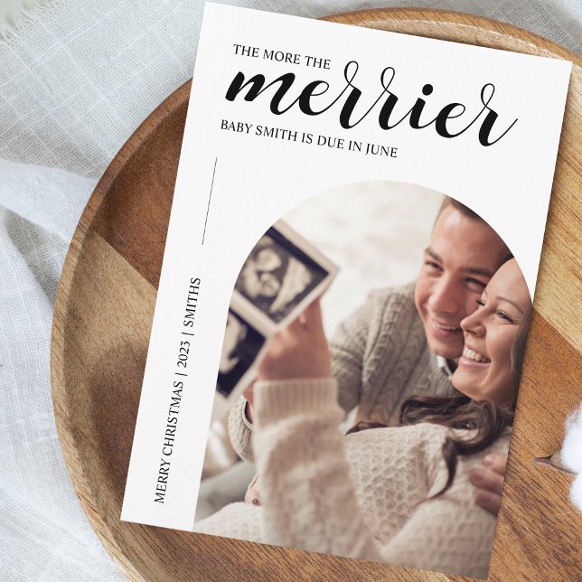 Ju mer den moderna julens Gravid blir desto mer Julkort (The more the merrier, christmas pregnancy announcement card)