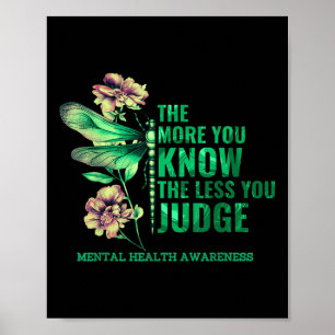 Ju mer du vet, desto mindre dömer du Mental hälsa Poster