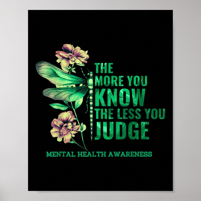 Ju mer du vet, desto mindre dömer du Mental hälsa Poster (Framsidan)