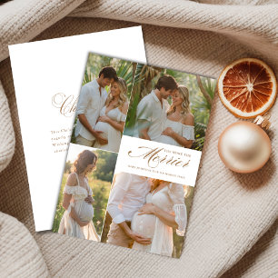 Ju mer foto-meddelande om Guld Baby som kommer frå Julkort