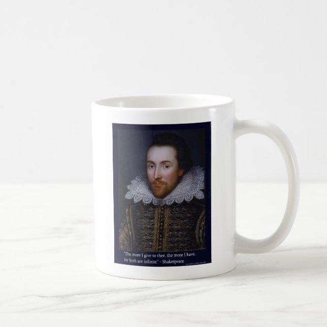 "Ju Mer Jag Ger" Shakespeare Kärlekskvalitetsprese Kaffemugg (Höger)