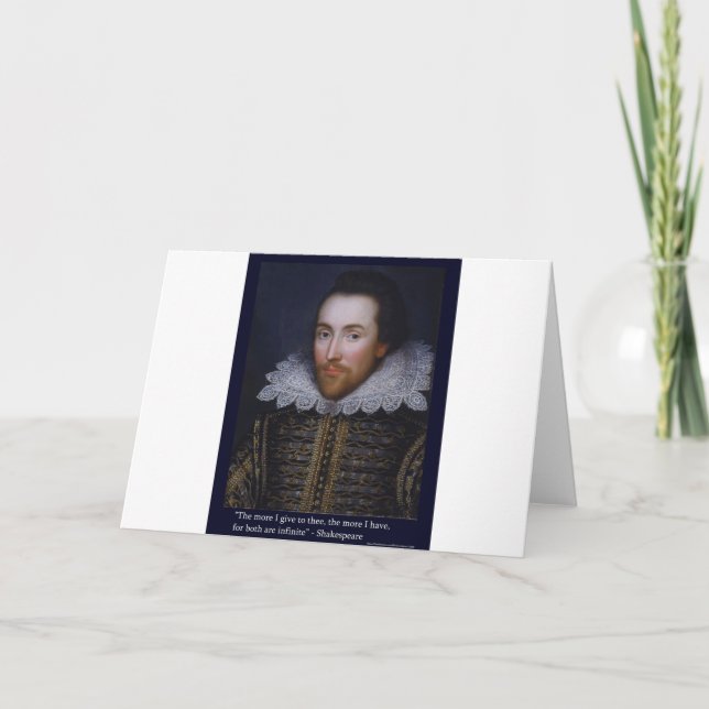 "Ju Mer Jag Ger" Shakespeare Kärlekskvalitetsprese Kort (Framsida)