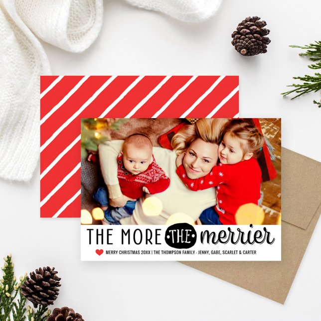 Ju mer Merrier Black Red-julfoto, desto fler svart Julkort (Skapare uppladdad)