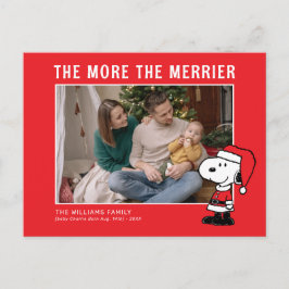 Ju mer Merrier desto mer. | Snoopy jul Nyfödd bebi Helg Vykort