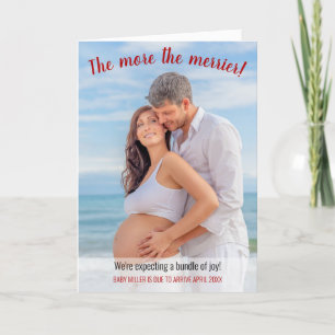 Ju mer Merrier Fullt Bleed Photo Gravid Helgkort