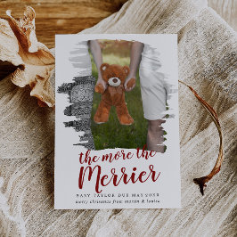 Ju mer Merrier Gravid Photo blir, desto mer blåst  Julkort