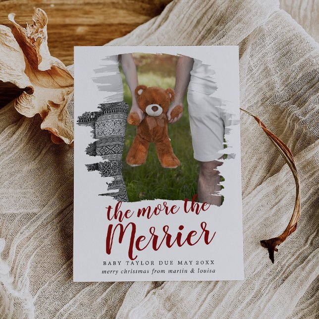 Ju mer Merrier Gravid Photo blir, desto mer blåst  Julkort (Skapare uppladdad)