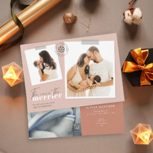 Ju mer reklamfoto för Merrier Rust Birth Julkort