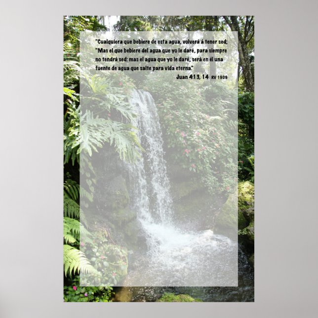 Juan 4:13 con Cascada Poster (Framsidan)