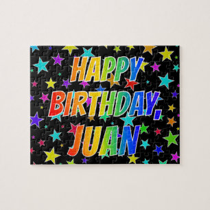 "JUAN" Första Namn, Roligt "GRATTIS PÅ FÖDELSED Pussel