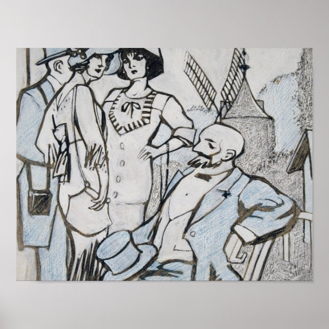 Juan Gris - Aux kurser des Longchamps Poster (Framsidan)