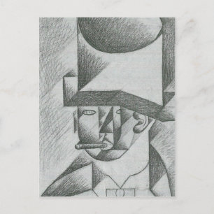 Juan Gris - chef för en man med cigarr Vykort