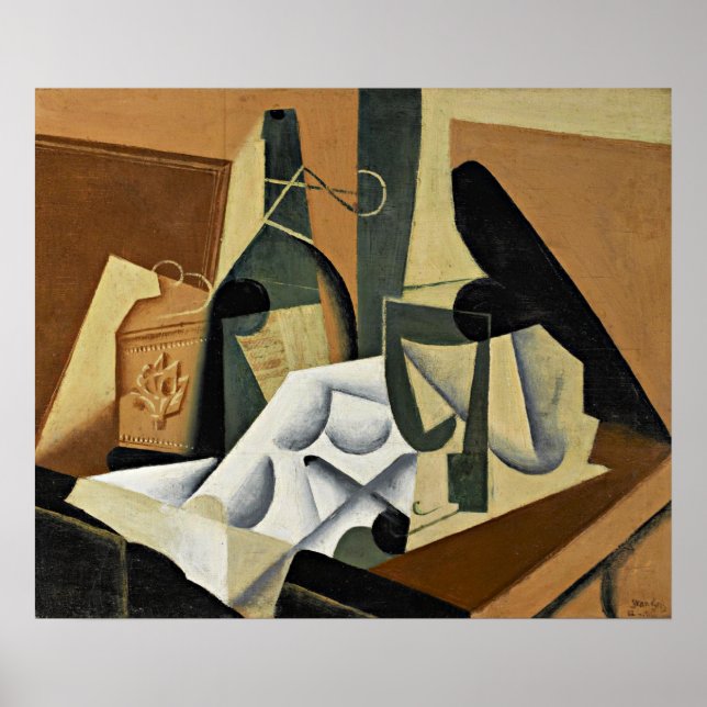 Juan Gris - Den vita tabletecloth Poster (Framsidan)