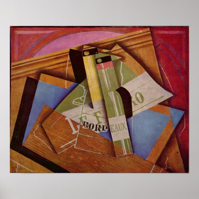 Juan Gris - Fortfarande Liv med Bordeau Winde Poster (Framsidan)