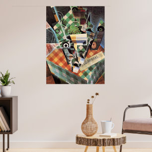 Juan Gris - Fortfarande livet med kontrollerad tab Poster