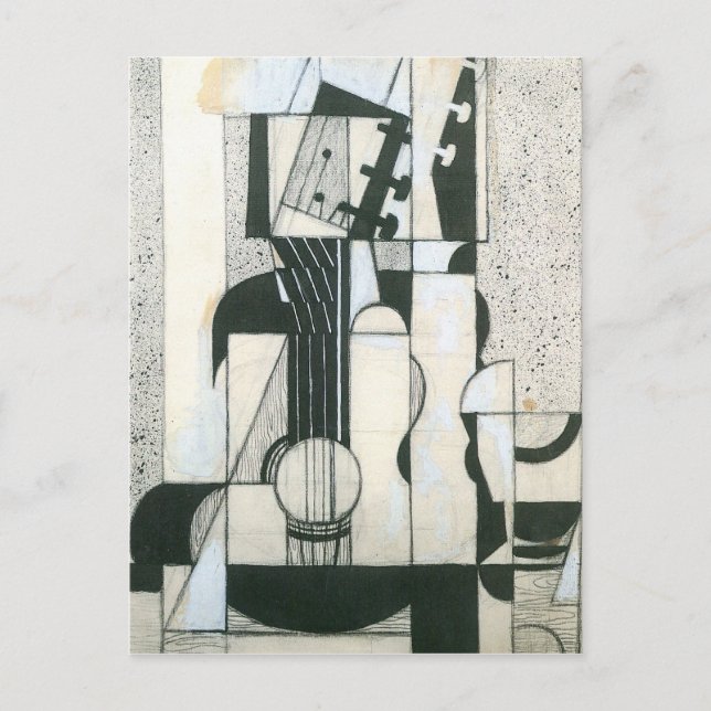 Juan Gris - Fortsatt liv med gitarr Vykort (Framsida)