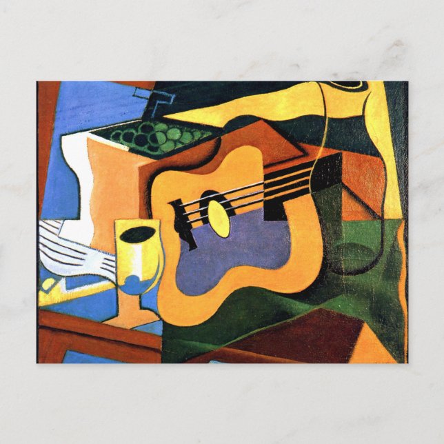 Juan Gris - Guitar och Flaska Vykort (Framsida)