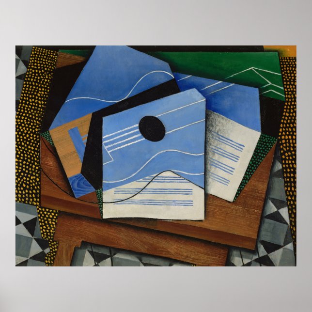 Juan Gris - Guitar på bord Poster (Framsidan)