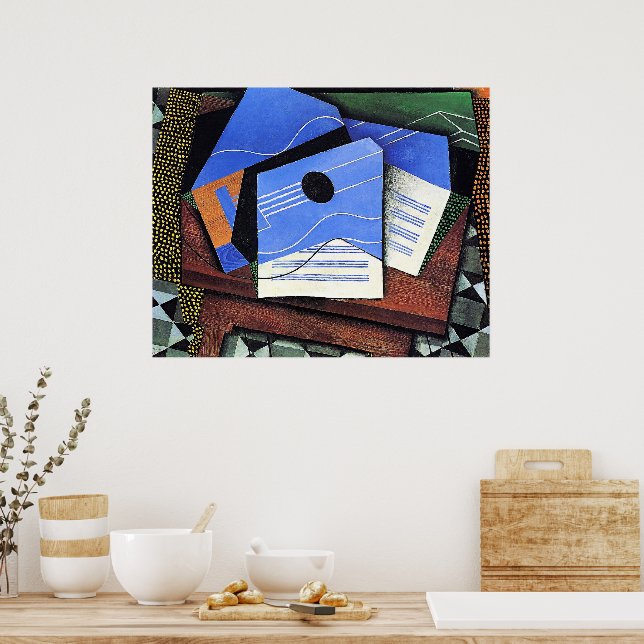 Juan Gris konstverk, Gitarr på ett bord, Poster (Kök)