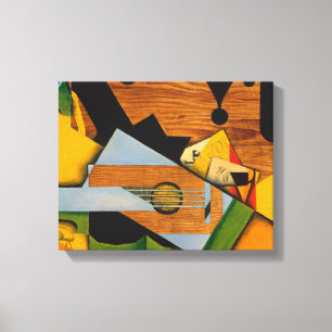 Juan Gris - lever fortfarande med en gitarr Canvastryck