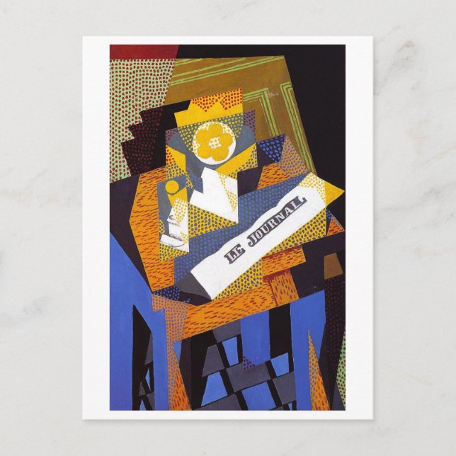 Juan Gris Nyhetsblad och fruktskål (1916) Vykort (Framsida)