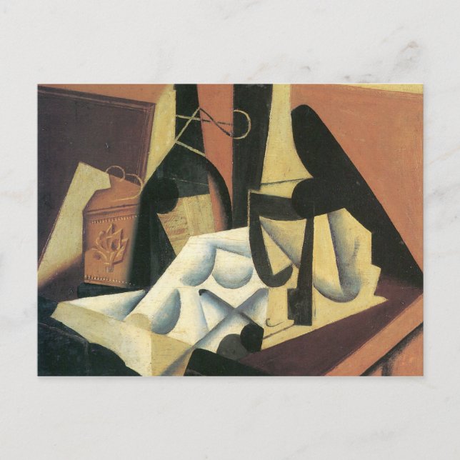 Juan Gris - still Life med en vit matduk Vykort (Framsida)