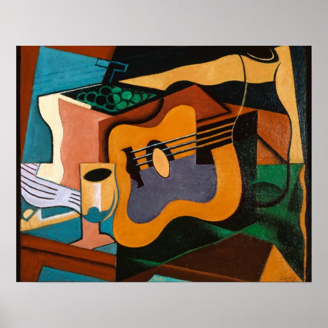 Juan Gris, Stilleben med gitarr, Poster (Framsidan)