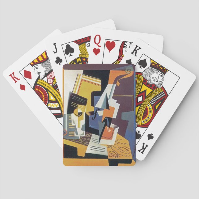 Juan Gris - Violin and Glass - Abstrakt Art Spel Kort (Baksidan)
