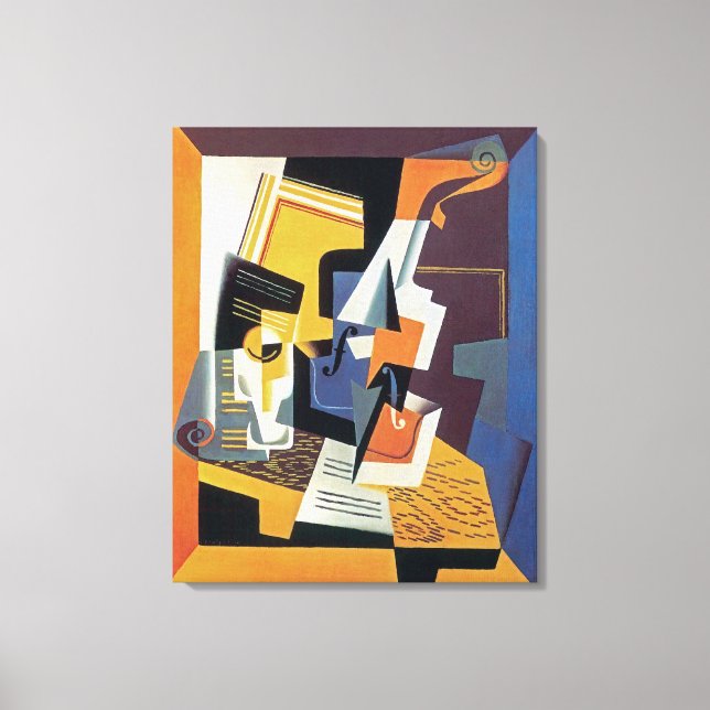 Juan Gris - Violin och Glas - Abstrakt Konst Canvastryck (Framsida)