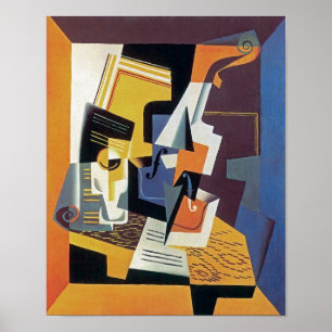 Juan Gris - Violin och Glas - Abstrakt Konst Poster