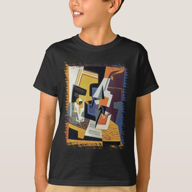 Juan Gris - Violin och Glas - Abstrakt Konst Tee (Framsida)