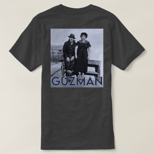 JUAN OCH JUANITA GUZMAN om Sunset-manar T Shirt (Design baksida)