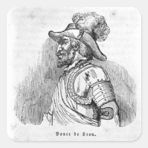 Juan Ponce de Leon Fyrkantigt Klistermärke