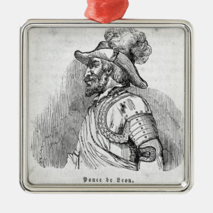 Juan Ponce de Leon Julgransprydnad Metall