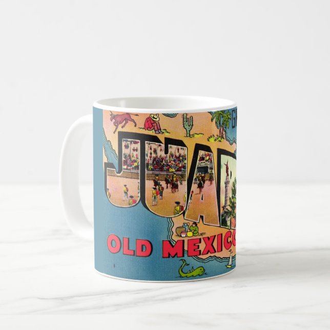 Juarez Gamla Mexiko vykortsmugg Kaffemugg (Framsida vänster)