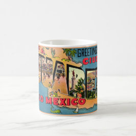 Juarez Mexiko Vintage vykortsmugg Kaffemugg