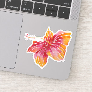 Jubel! Exotisk hawaiansk hibiskusblomma Klistermärken