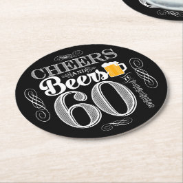 Jubel och öl till 60 år drinkunderlägg underlägg papper rund