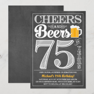 Jubel och öl till 75 år födelsedaginbjudan inbjudningar