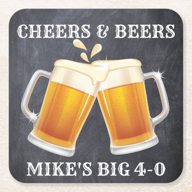 Jubel- och öldrinkkustfartyg underlägg papper kvadrat (Framsidan)