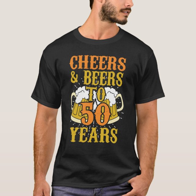 Jubel & öl till 50 år 50th födelsedaggåva t shirt (Framsida)