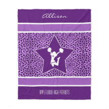 Jubel-/Pom Cheetahtryck med monogramen i lilor