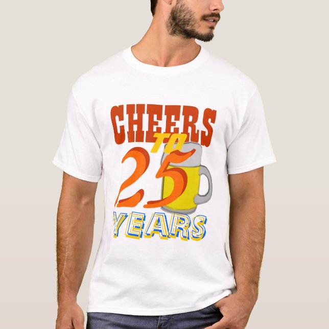 Jubel till 25 år ölfödelsedagsfest tee shirt (Framsida)