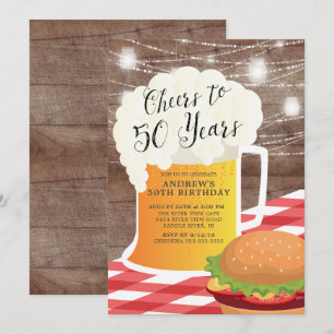 Jubel till 50 år 50th födelsedaginbjudan inbjudningar