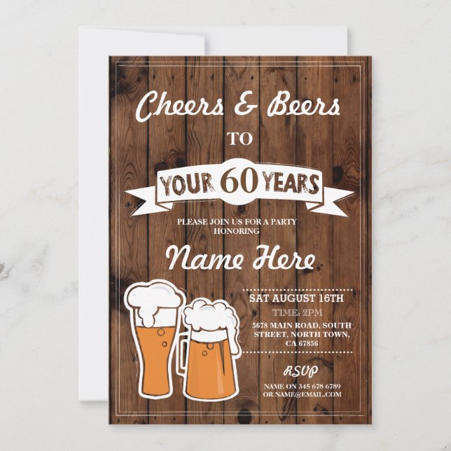 Jubel till 60 år 50th för födelsedaginbjudan 40th inbjudningar (Framsida)