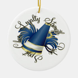 Jubelblått och prydnad för guldkvalitetsfoto julgransprydnad keramik