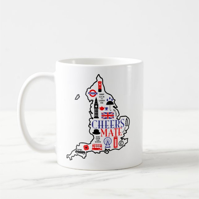 Jubelkompis!  England symbol Kaffemugg (Vänster)